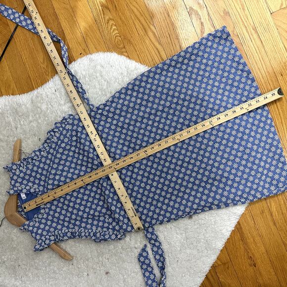 London Times Blue White Floral Daisy Eyelet Ruffle Shirt Dress 4P P4 4 Petite - Picture 12 of 13